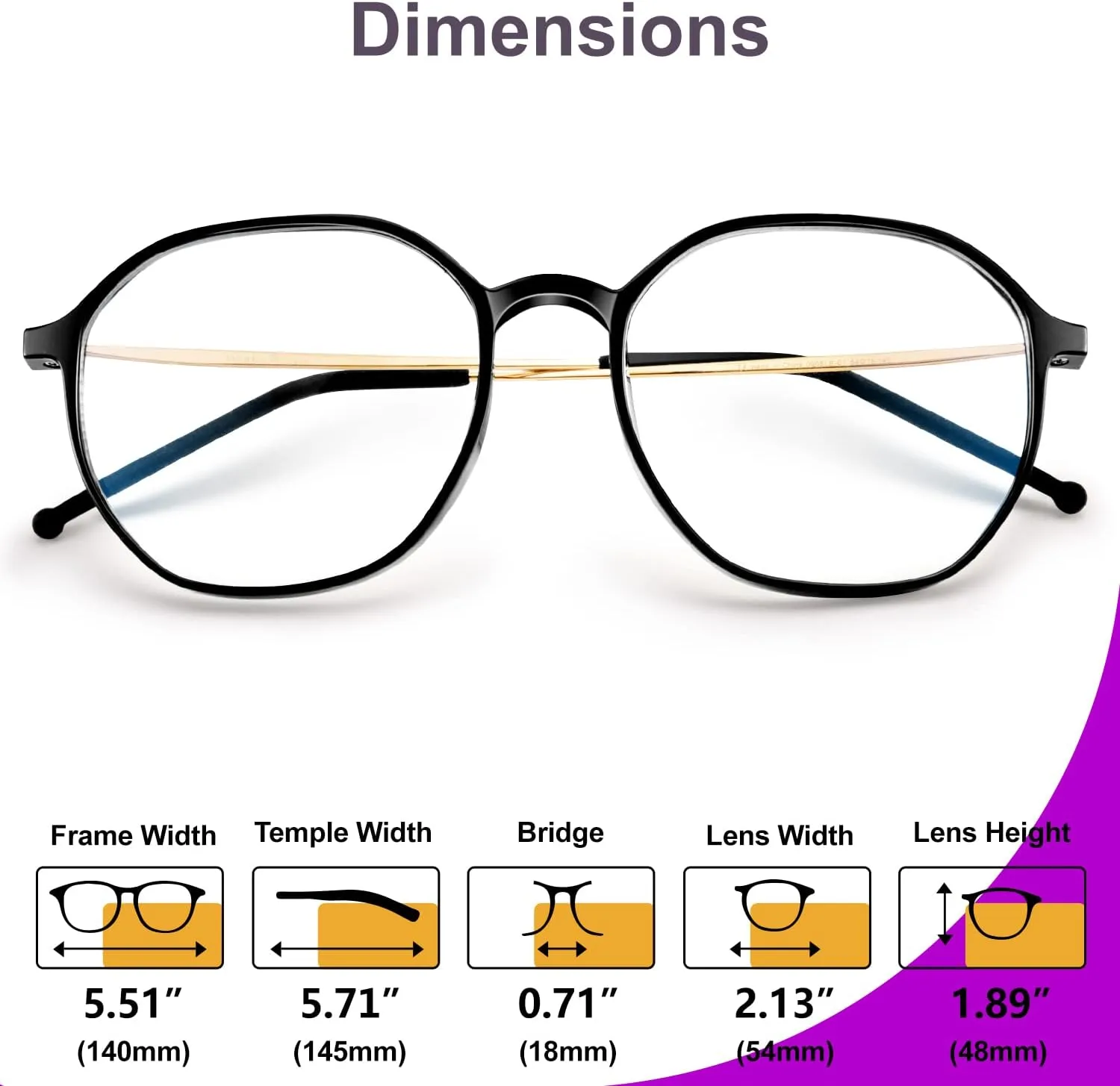 VISOONE Lightweight TR90 Blue Light Blocking Glasses Frame with Anti Glare Eye Protection for Women and Men RANE