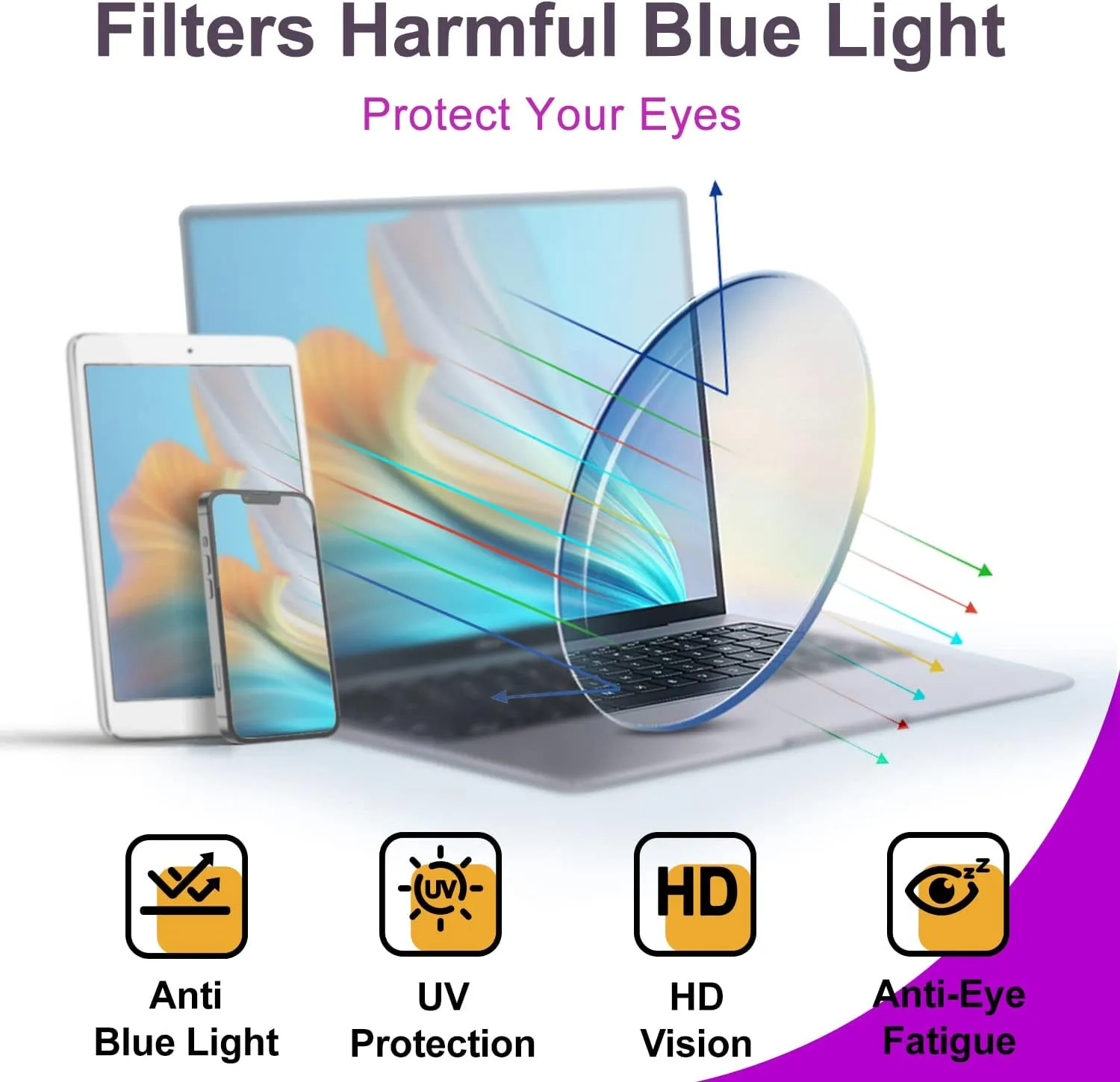 VISOONE Lightweight TR90 Blue Light Blocking Glasses Frame with Anti Glare Eye Protection for Women and Men RANE