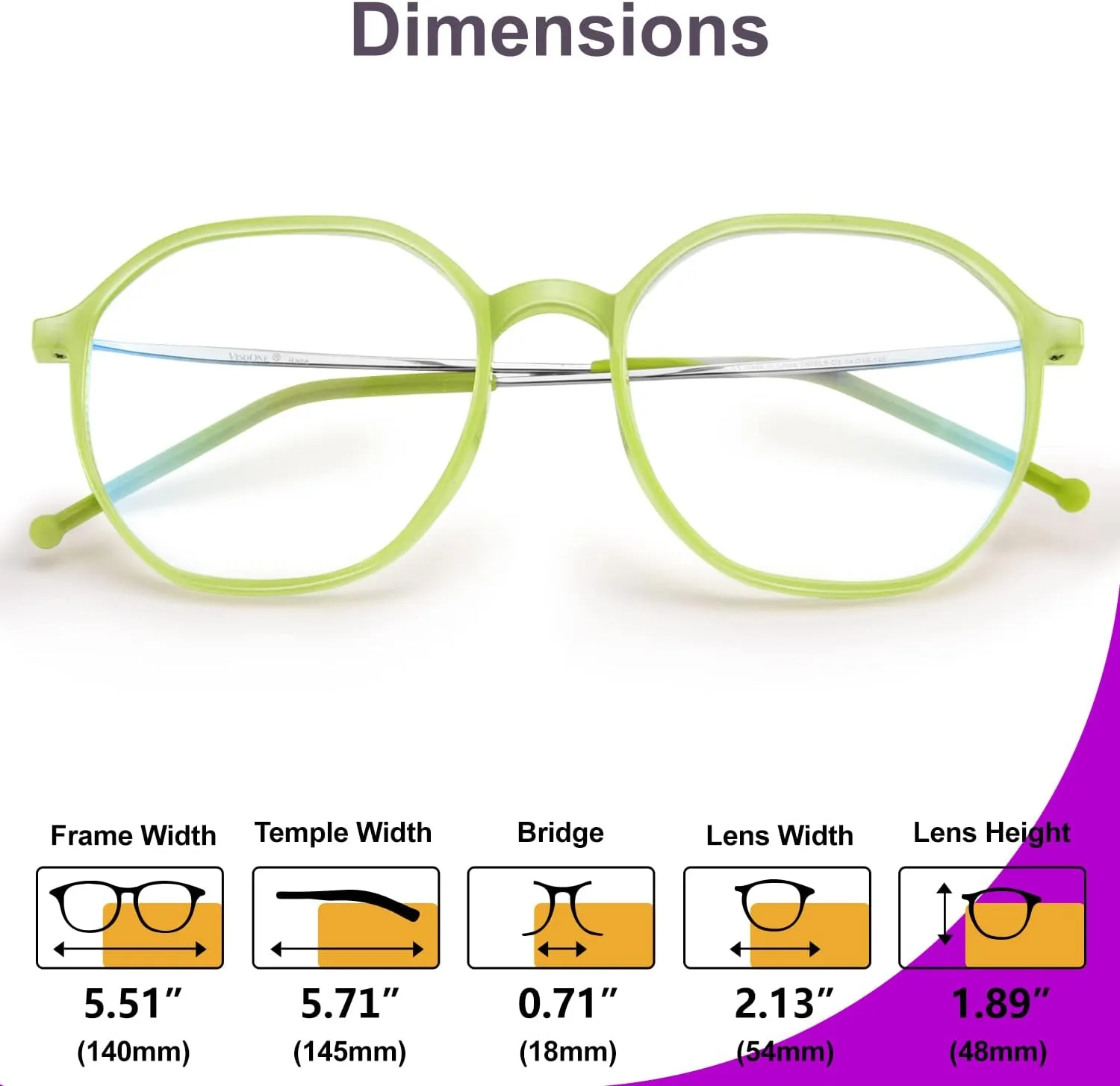 VISOONE Lightweight TR90 Blue Light Blocking Glasses Frame with Anti Glare Eye Protection for Women and Men RANE