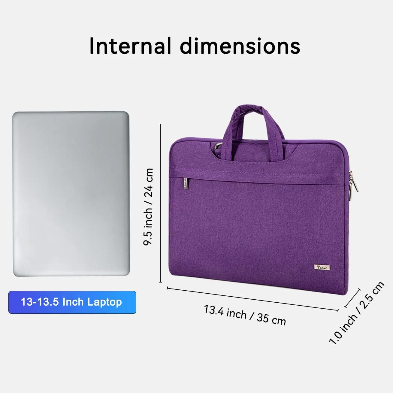 Voova Laptop Bag 13 14 Inch for Women, Waterproof Computer Sleeve Carrying Case with Shoulder Straps & Handle Compatible with Macbook Air 13 M2/M3/M4, MacBook Pro 13/14, HP Chromebook 14, Purple