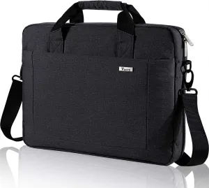 Voova Laptop Bag Case 15 15.6 16 Inch, Computer Sleeve Messenger Bag with Shoulder Strap Expandable Waterproof Business Briefcase for Men Women to Work Travel School, Fit 14-16 Inch Laptop, Black