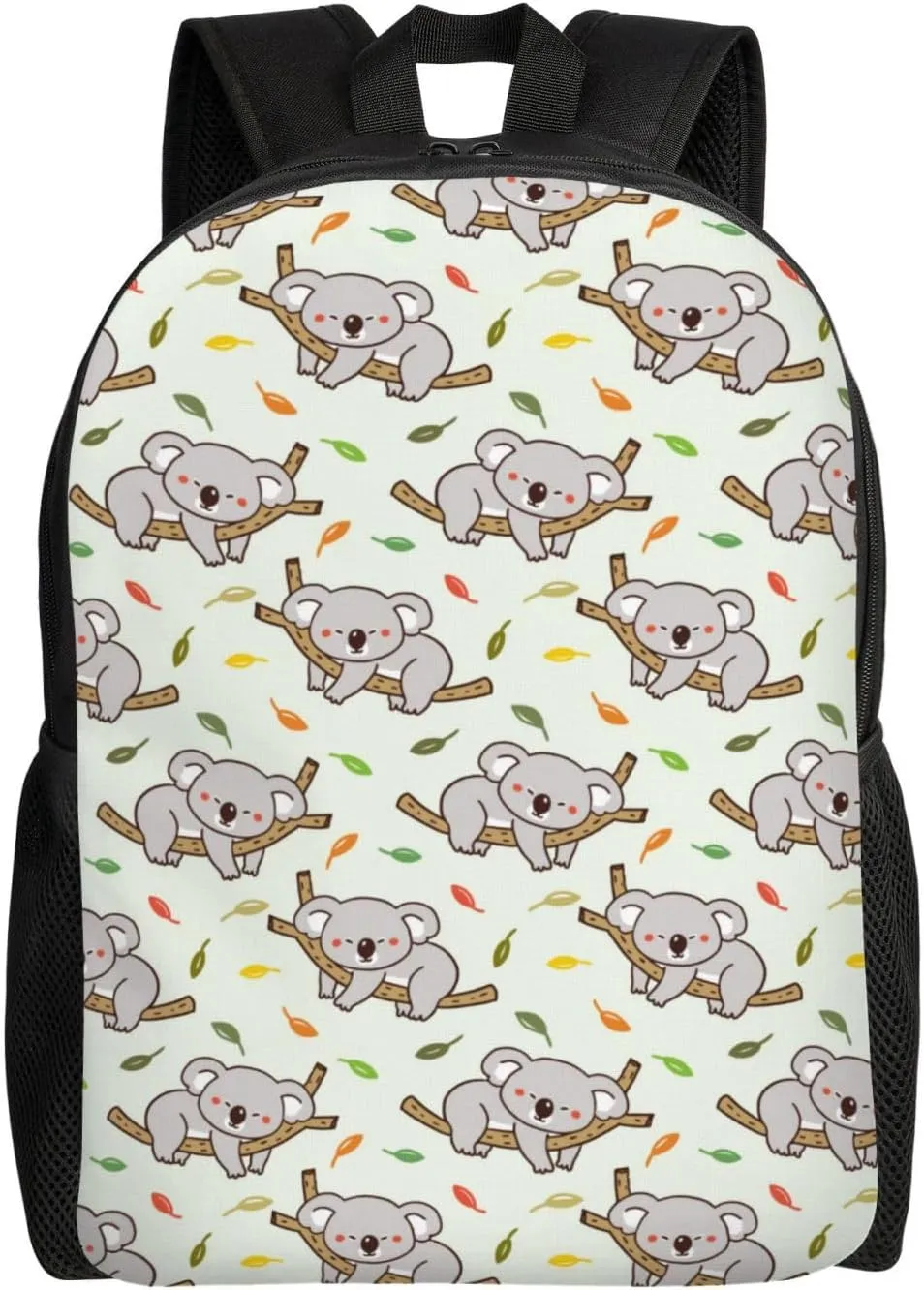 VOSERY Travel Laptop Backpack for Men Women with Adjustable Padded Shoulder Straps, Deciduous Gray Koala Waterproof Backpack with Laptop Sleeve, Computer Backpack Bag Fit 15 Inch Laptop