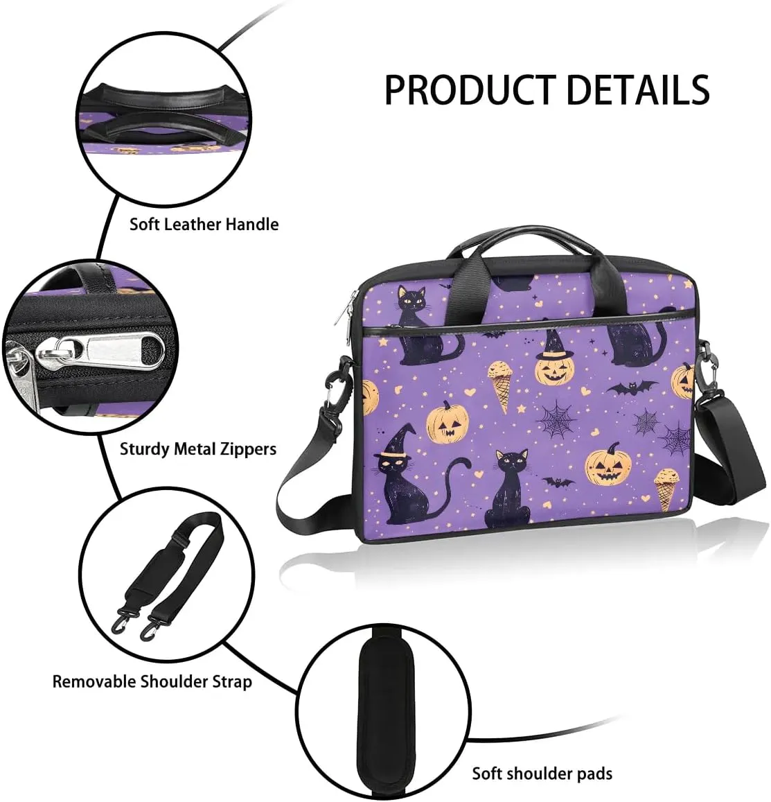 Watercolor Cat 15 Inch Laptop Bag Laptop Shoulder Bag Computer Cases for Laptops or Tablets
