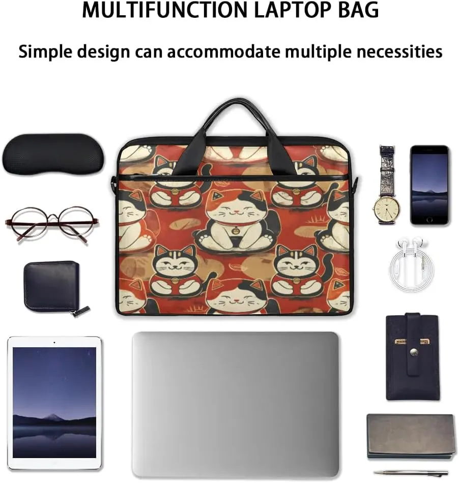 Watercolor Cat 15 Inch Laptop Bag Laptop Shoulder Bag Computer Cases for Laptops or Tablets