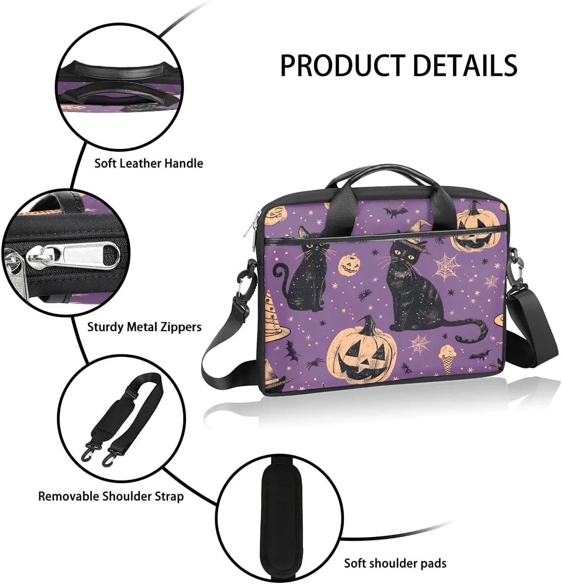 Watercolor Cat 15 Inch Laptop Bag Laptop Shoulder Bag Computer Cases for Laptops or Tablets