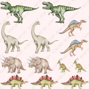 Watercolor Dinos Element Sheet UV DTF