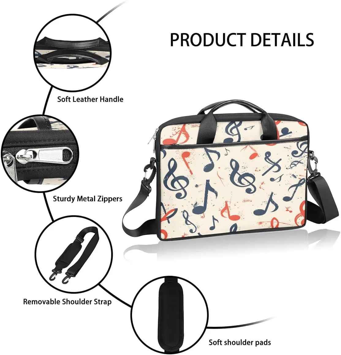 Watercolor Floral Flower 15 Inch Laptop Bag Laptop Shoulder Bag Computer Cases for Laptops or Tablets
