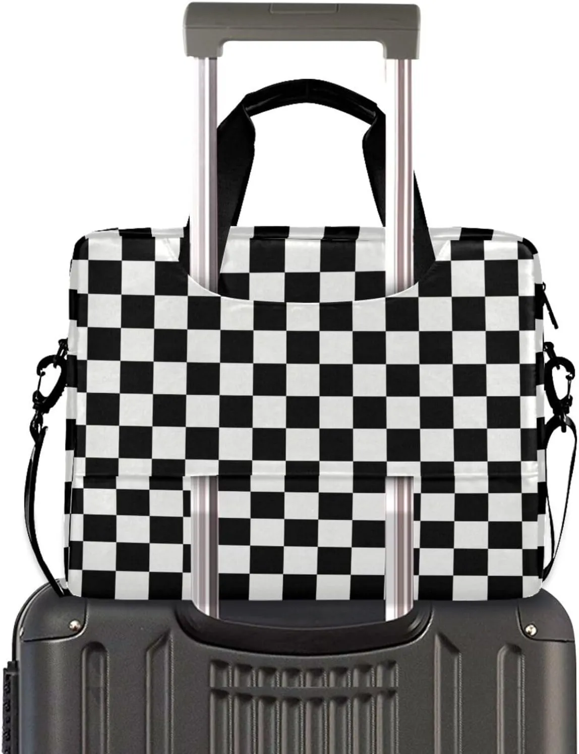 Waving Checkered Flag Car Racing Laptop Case, 15.6 inch Laptop Bag, Waterproof Laptop Sleeve, Laptop Briefcase for Women & Men