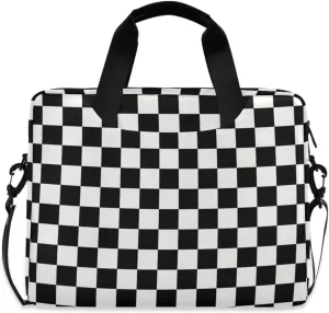 Waving Checkered Flag Car Racing Laptop Case, 15.6 inch Laptop Bag, Waterproof Laptop Sleeve, Laptop Briefcase for Women & Men