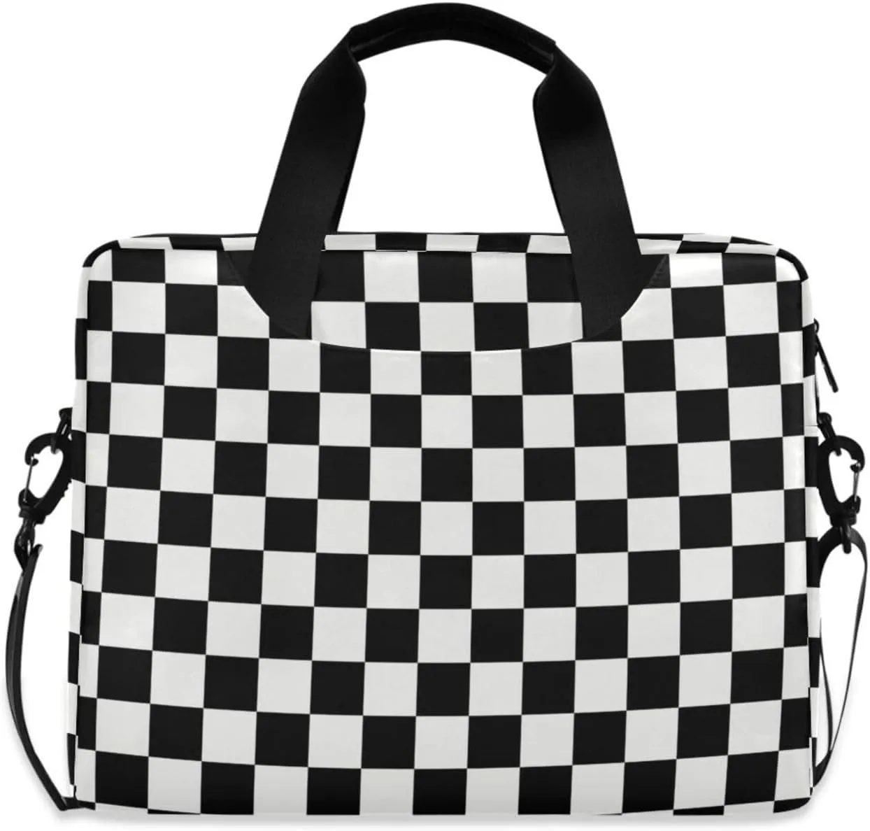 Waving Checkered Flag Car Racing Laptop Case, 15.6 inch Laptop Bag, Waterproof Laptop Sleeve, Laptop Briefcase for Women & Men