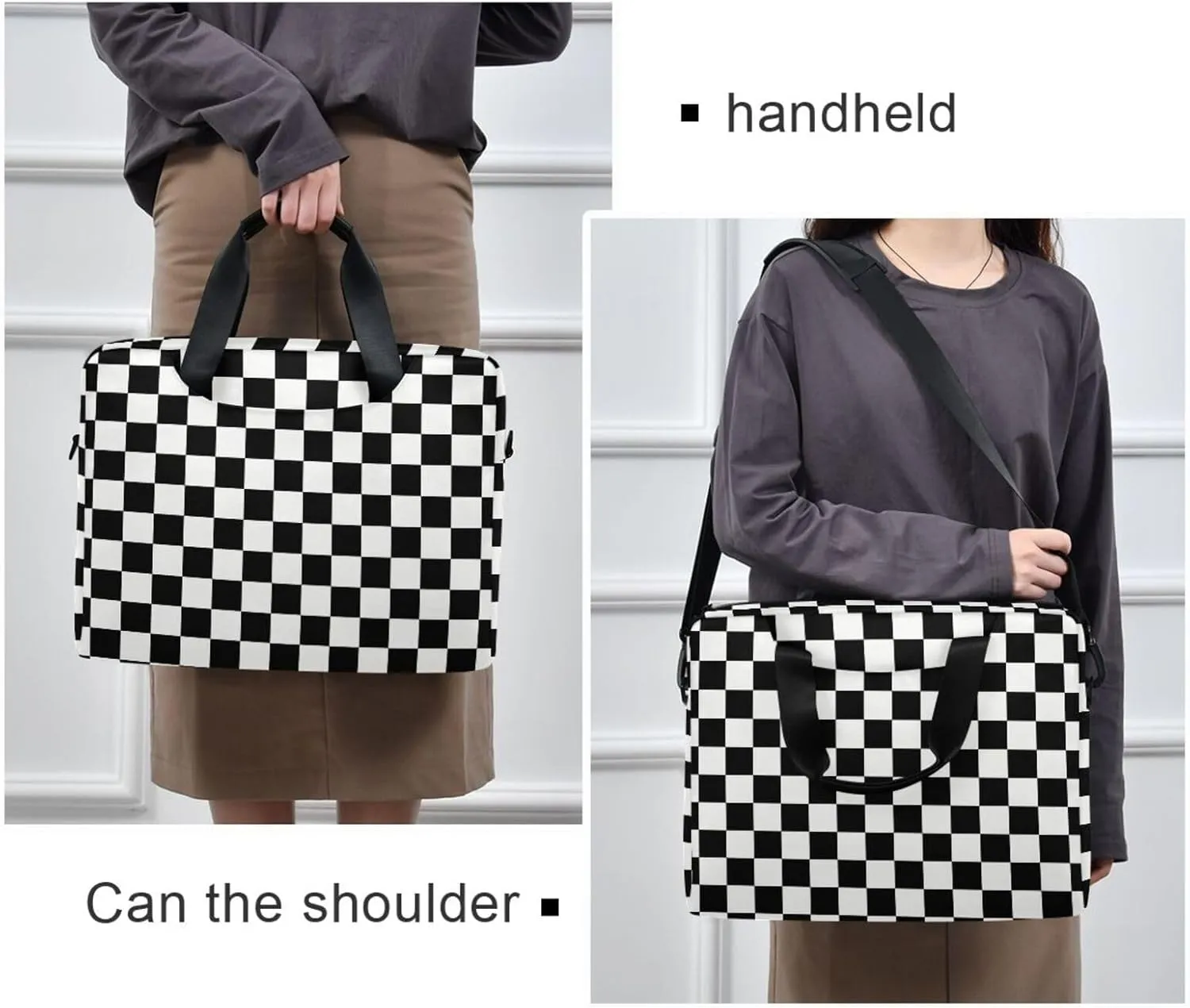 Waving Checkered Flag Car Racing Laptop Case, 15.6 inch Laptop Bag, Waterproof Laptop Sleeve, Laptop Briefcase for Women & Men