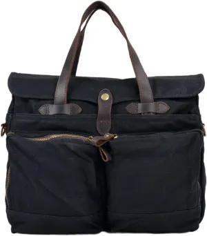 Waxed Canvas Laptop Bag for Men, Briefcase with Handle, Spacious Storage for Laptop, for Work, Travel, and Business Trips