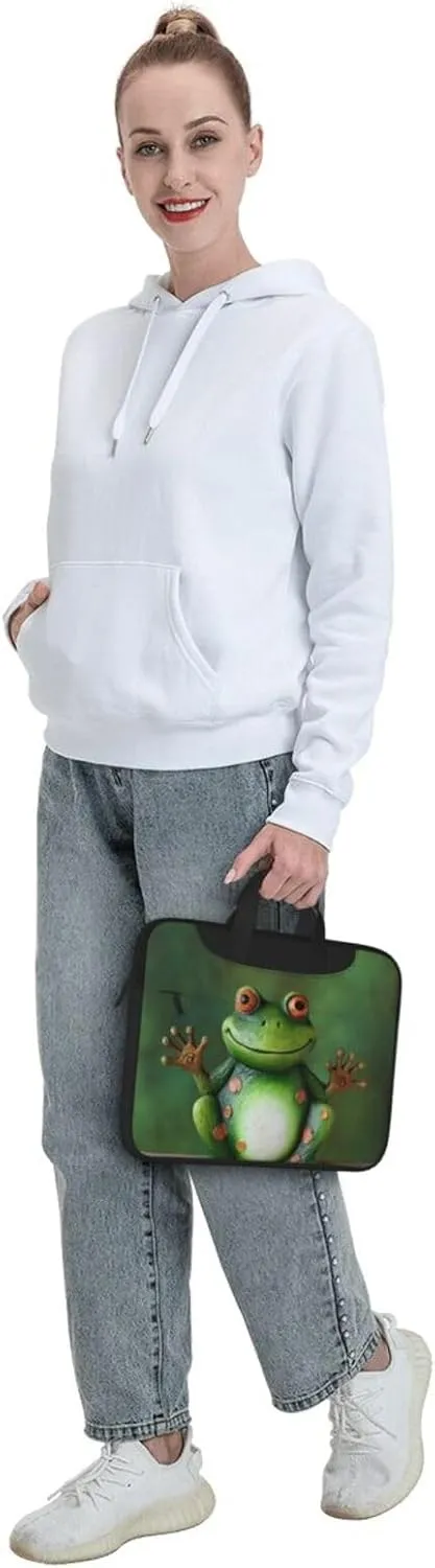 Welcome Frog Laptop Tote Bag for Men Women Laptop Sleeve Shoulder Briefcase Messenger Computer Bag