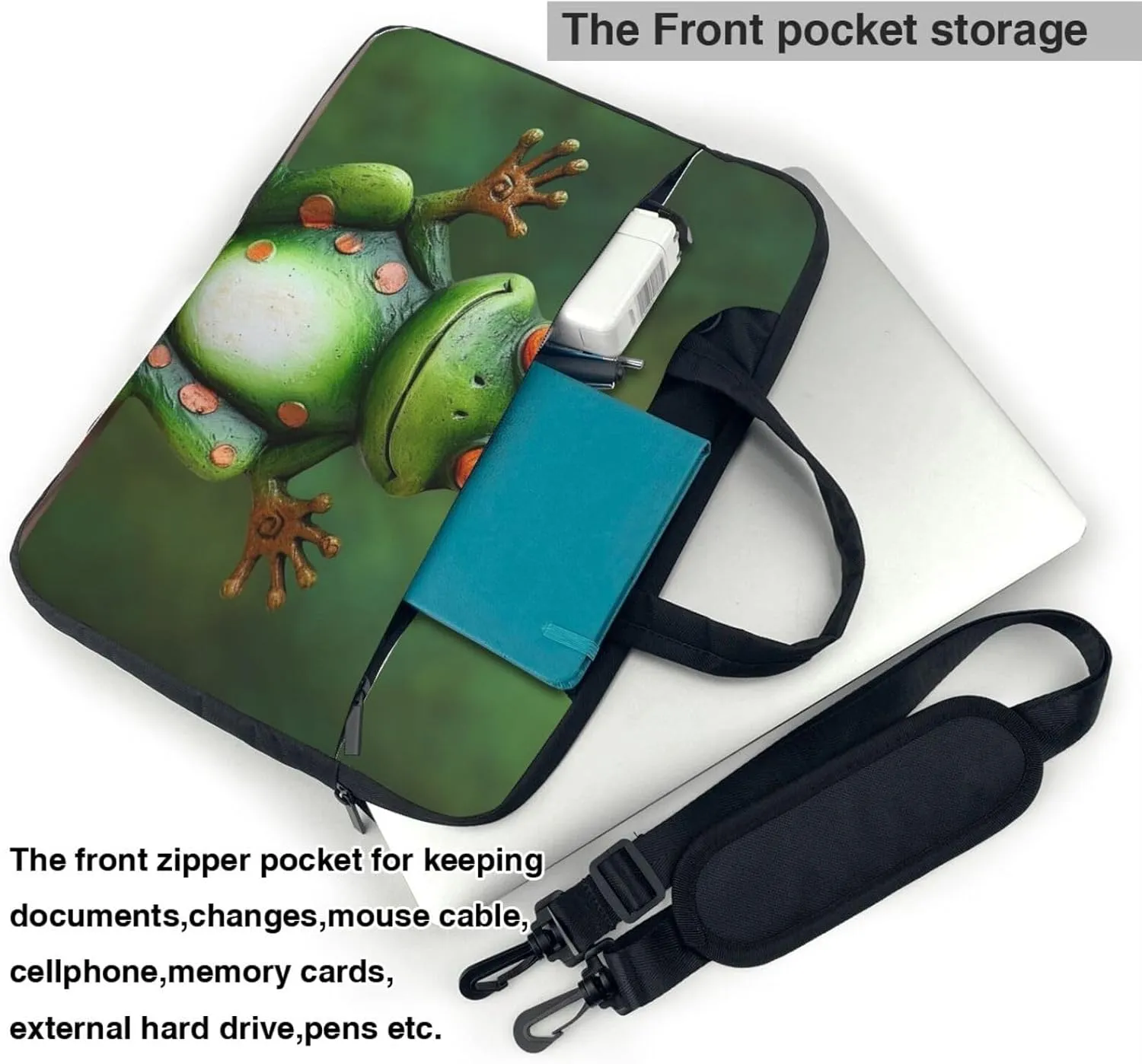 Welcome Frog Laptop Tote Bag for Men Women Laptop Sleeve Shoulder Briefcase Messenger Computer Bag