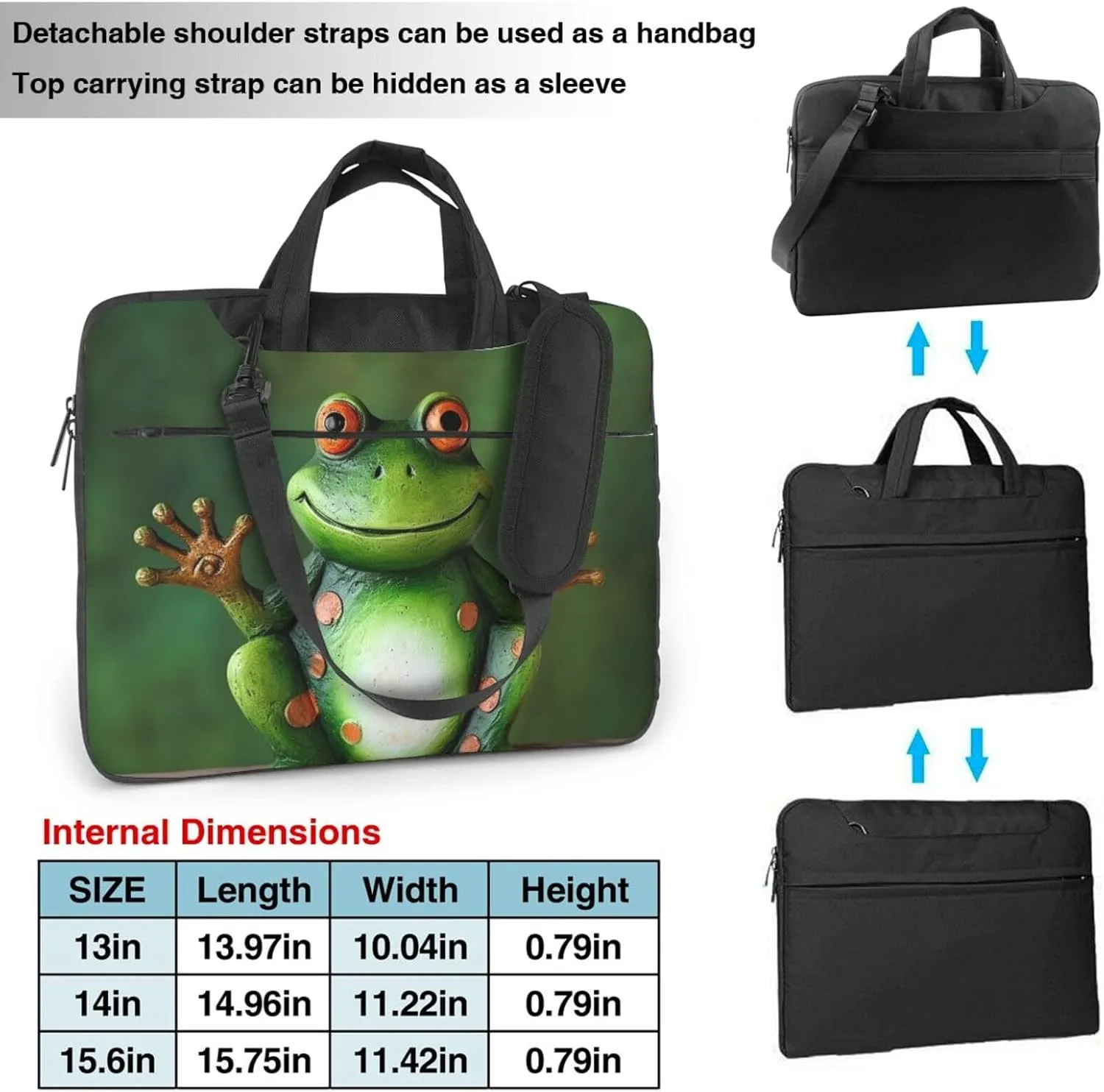 Welcome Frog Laptop Tote Bag for Men Women Laptop Sleeve Shoulder Briefcase Messenger Computer Bag