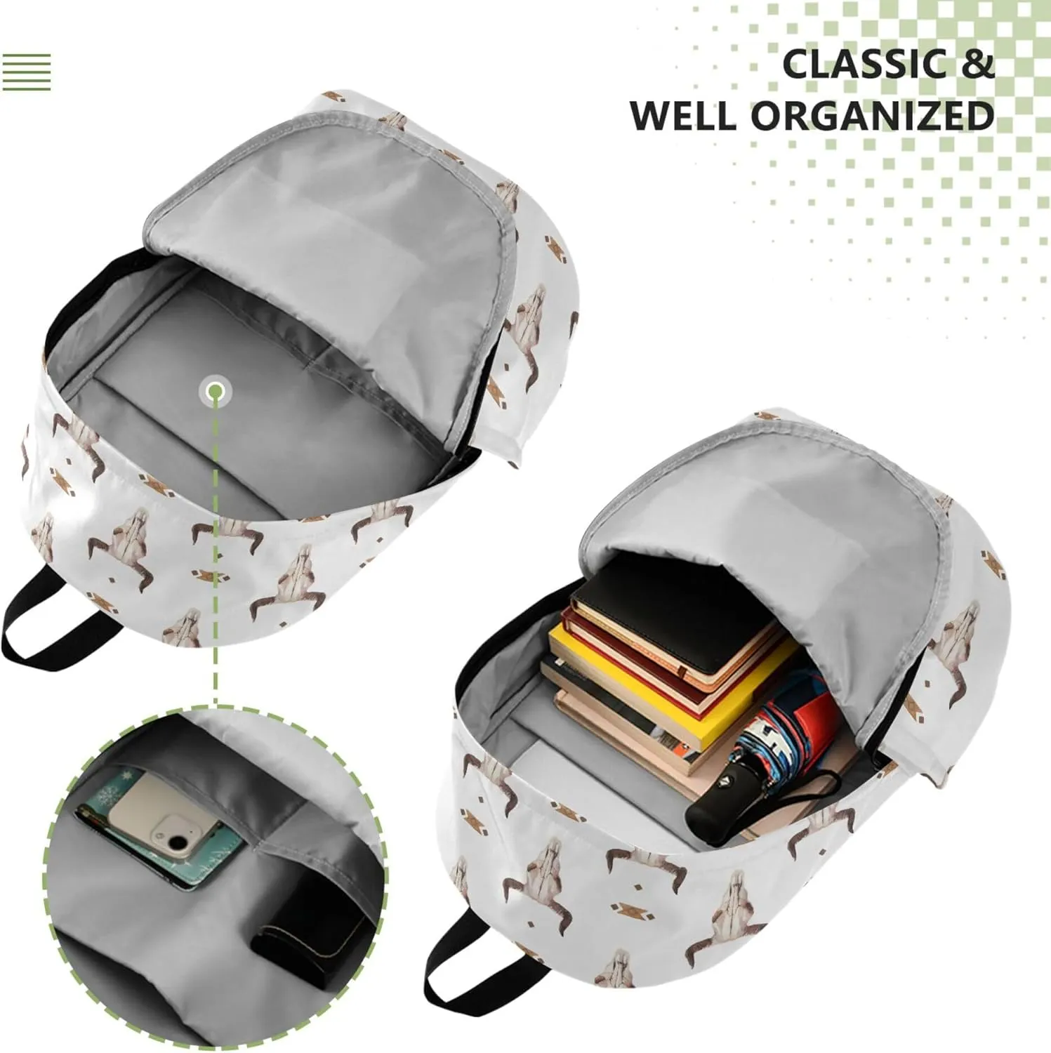 Western Bull Skull Laptop Backpack Travel Hiking Camping Work Computer Back Packs Book Bags for Women Men