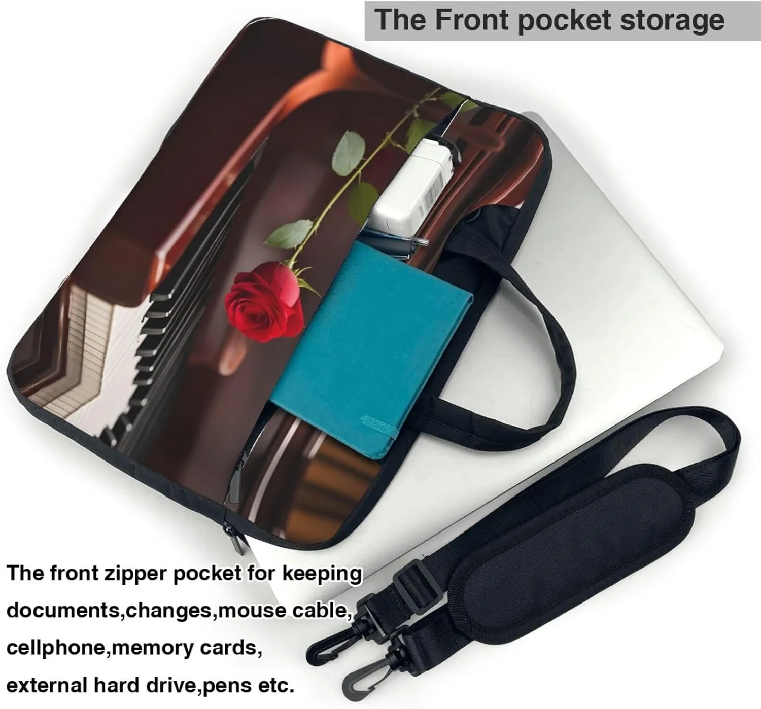 Wild White Daisy Flower Stylish And Lightweight Laptop Messenger Bag,Handbag,Briefcase,Perfect For Business Travel