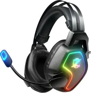 Wireless Gaming Headset for Ps5 Ps4 PC Laptop, 7.1 Surround Sound, ENC Mic, 2.4GHz USB Wireless - Type-c Wireless-Bluetooth- 3.5mm Jack Wired 4-in-1 Gaming Headphones