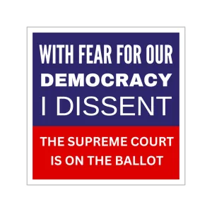 With Fear for Our Democracy Sticker | Supreme Court Protest | Political Vinyl Decal