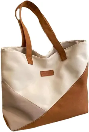 Women Canvas Tote Handbags Contrast Color Casual Shoulder Work Bag Splice Stitching Top Handle Bag Purses
