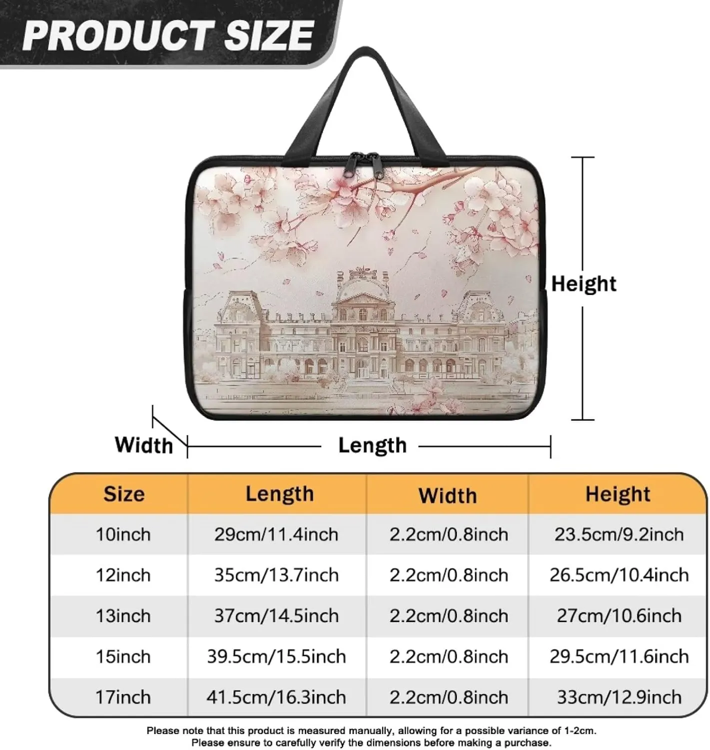 Womens Fashionable Laptop Carrying Case Waterproof Tablet Computer Sleeve Pouch with Handles