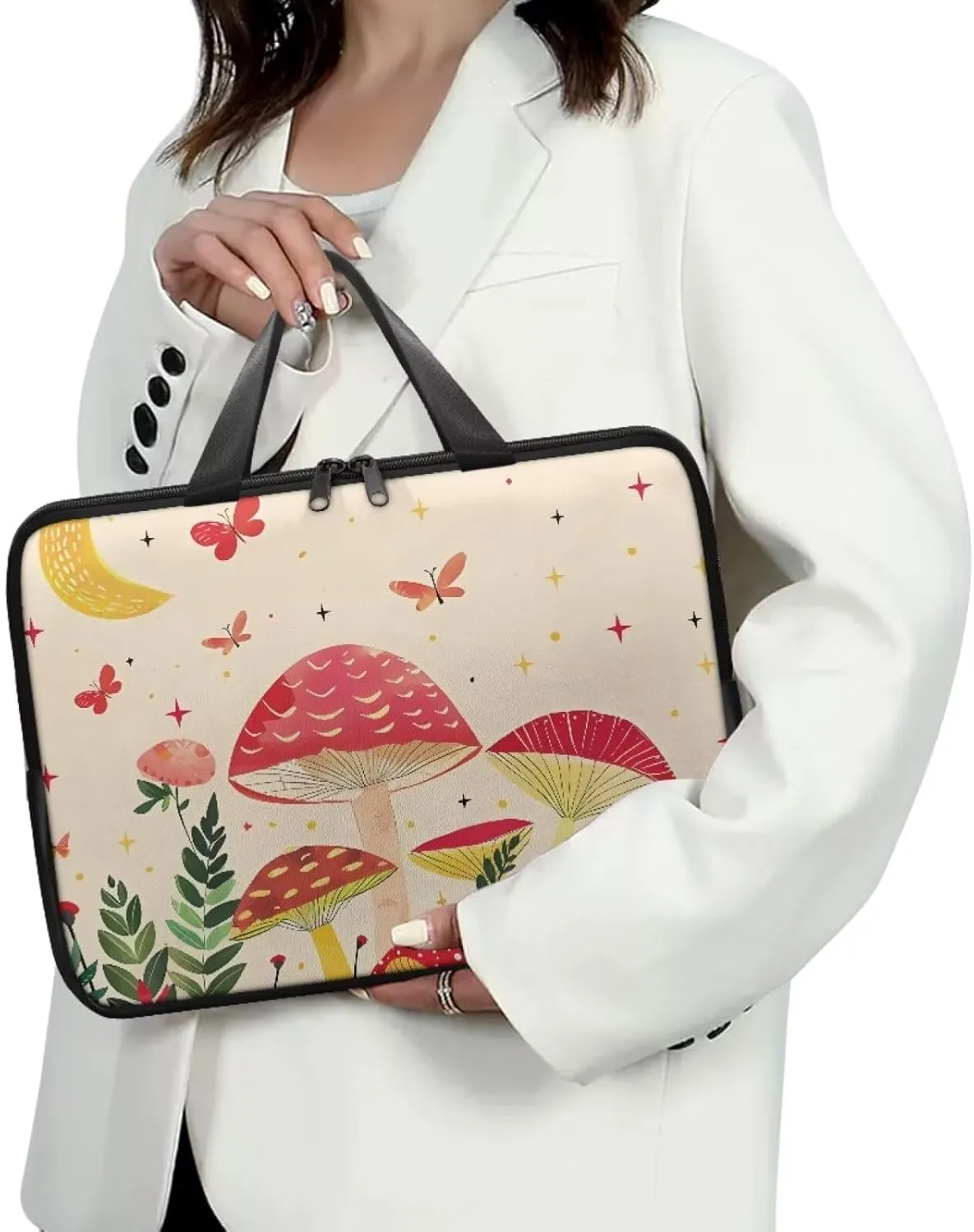Womens Fashionable Laptop Carrying Case Waterproof Tablet Computer Sleeve Pouch with Handles