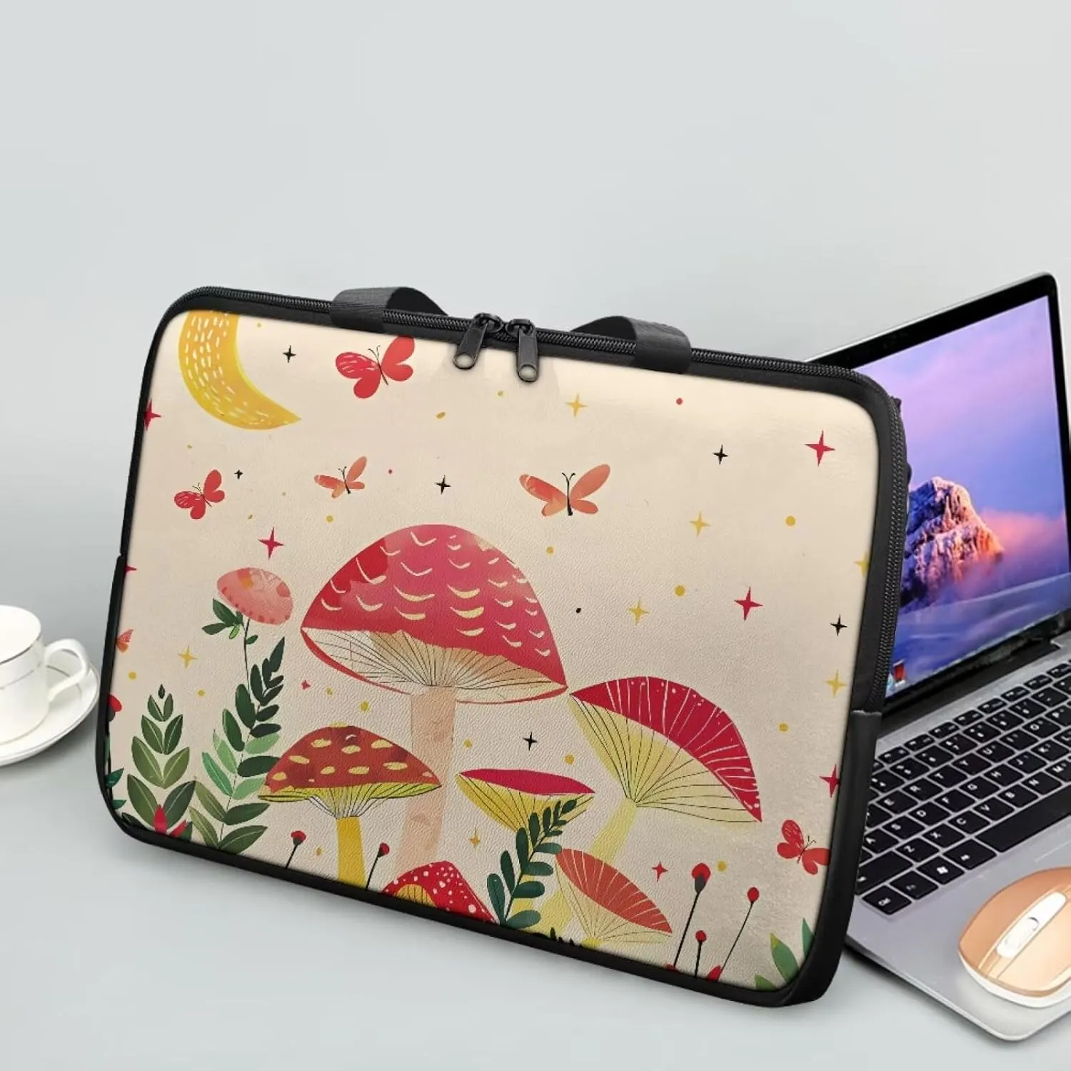 Womens Fashionable Laptop Carrying Case Waterproof Tablet Computer Sleeve Pouch with Handles