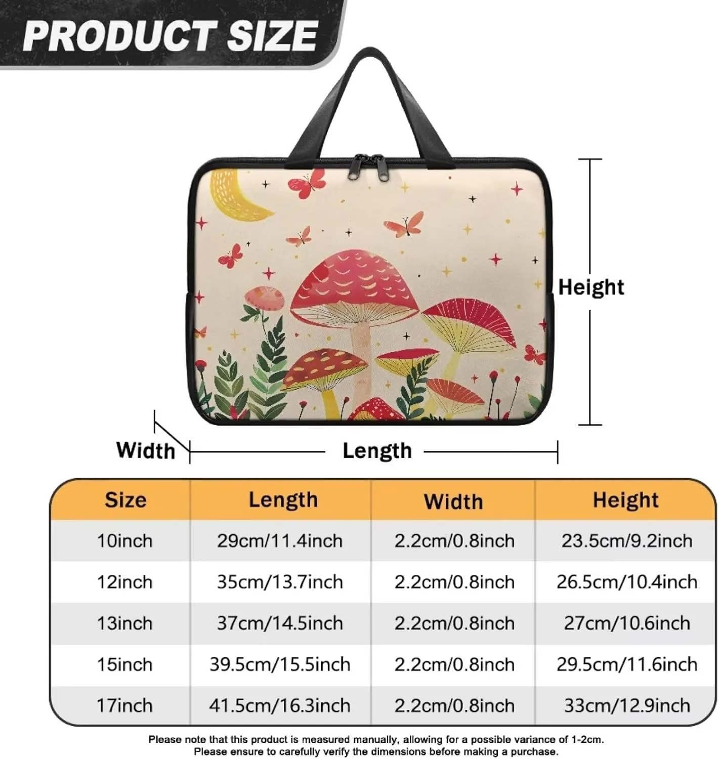 Womens Fashionable Laptop Carrying Case Waterproof Tablet Computer Sleeve Pouch with Handles