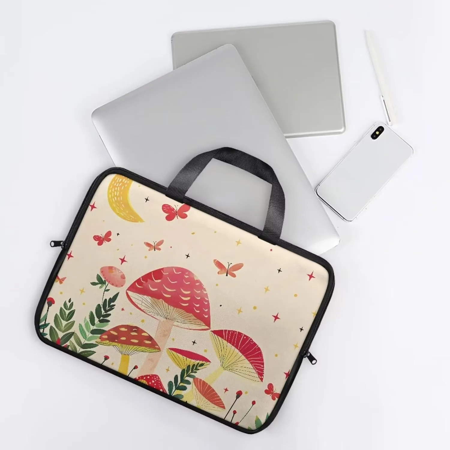 Womens Fashionable Laptop Carrying Case Waterproof Tablet Computer Sleeve Pouch with Handles