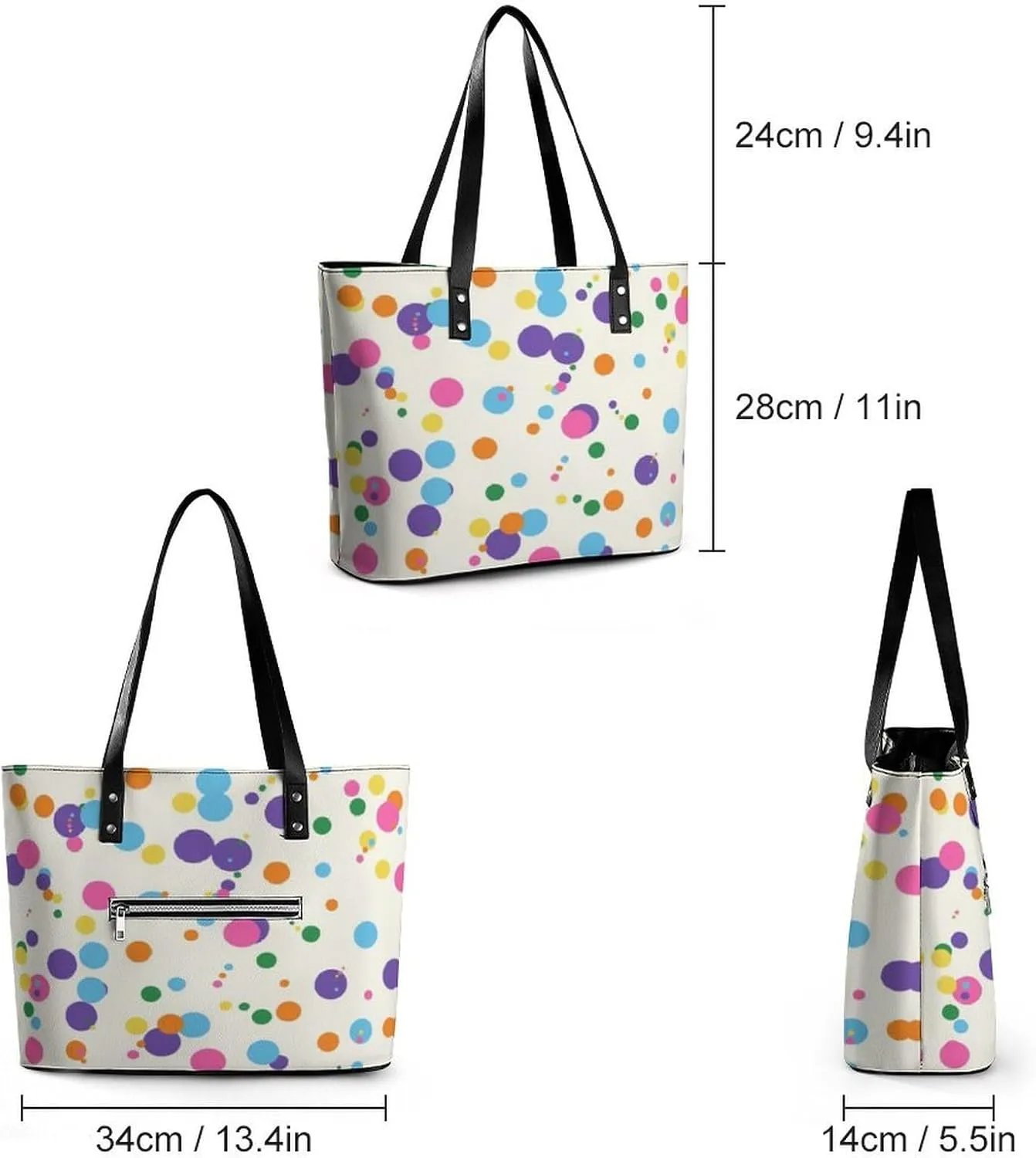 Women's Leather Tote Bag Fashion Handbag for Work Travel Shopping Daily Use Large Capacity Shoulder Purse