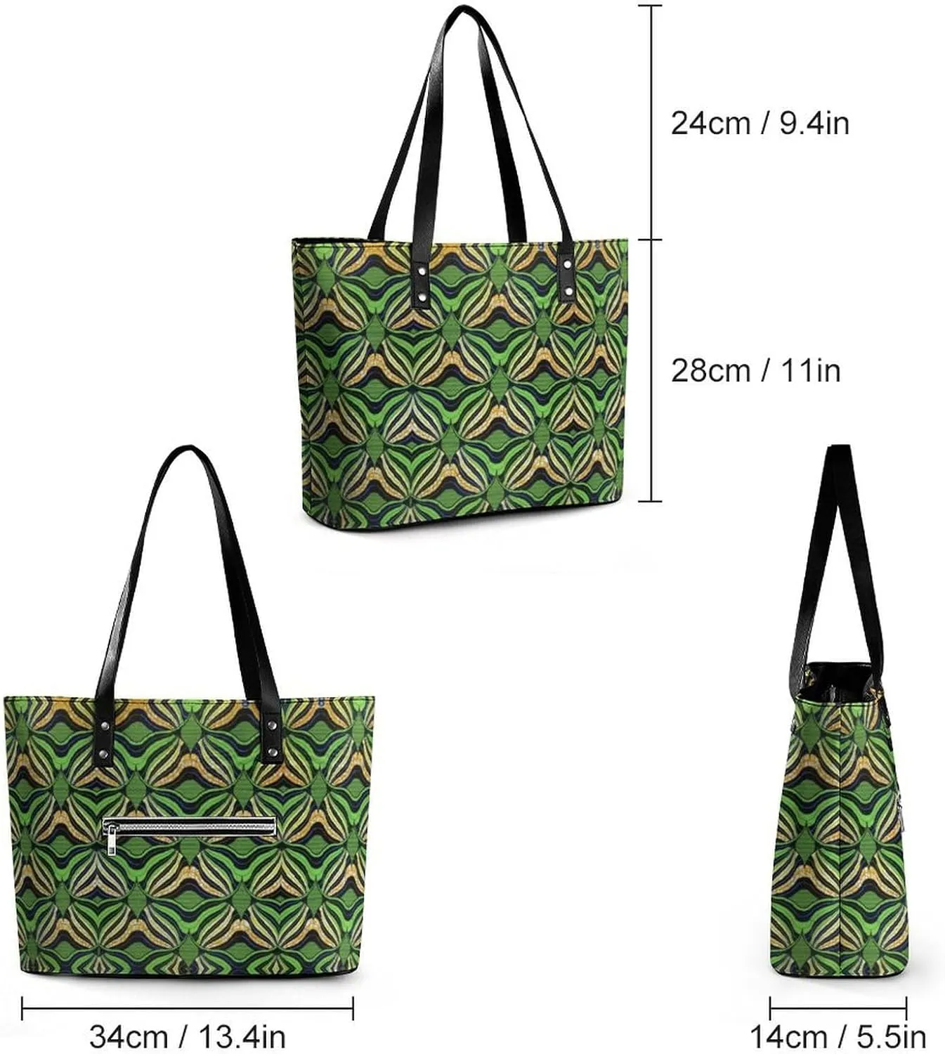Women's Leather Tote Bag Fashion Handbag for Work Travel Shopping Daily Use Large Capacity Shoulder Purse