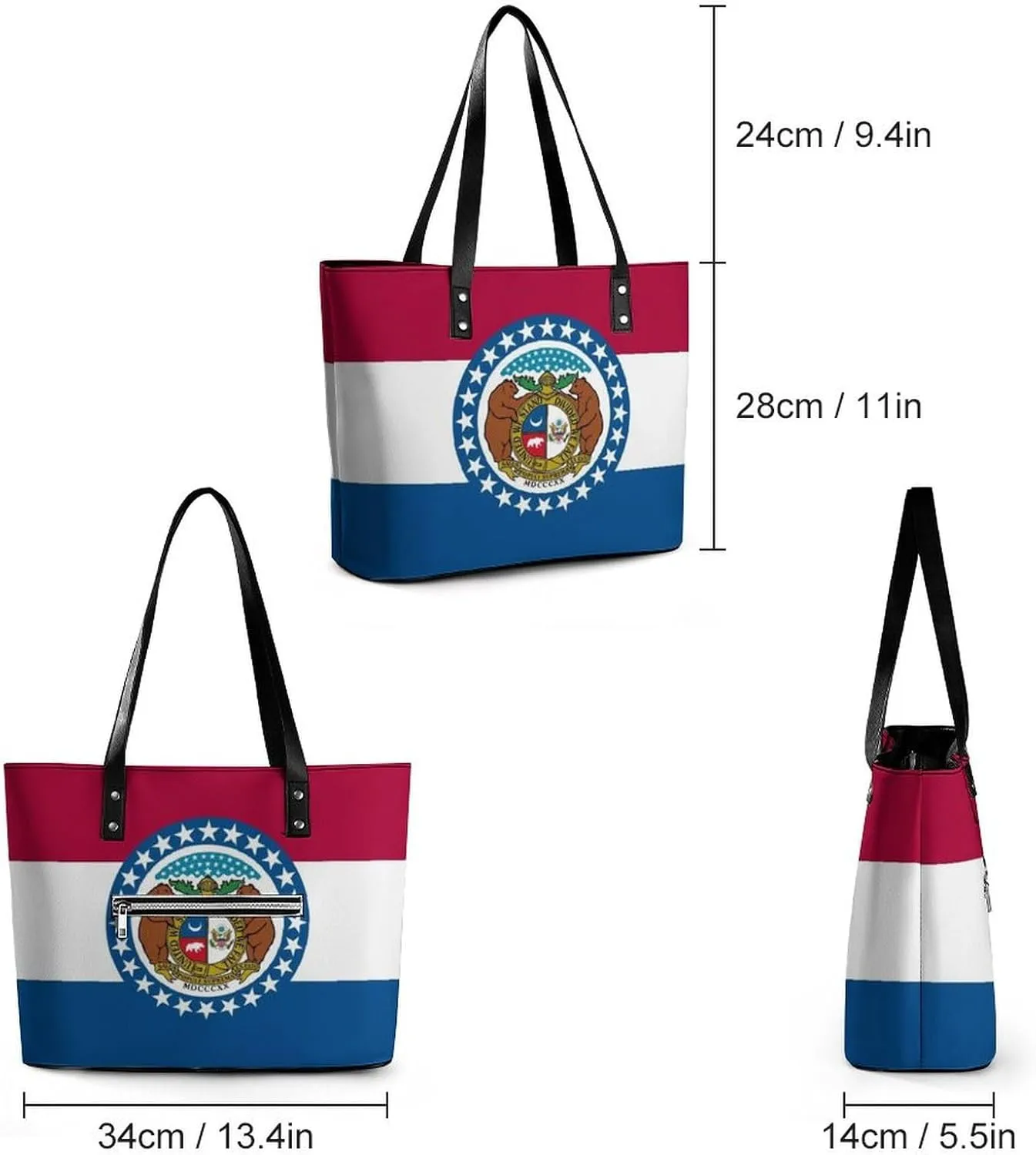 Women's Leather Tote Bag Fashion Handbag for Work Travel Shopping Daily Use Large Capacity Shoulder Purse