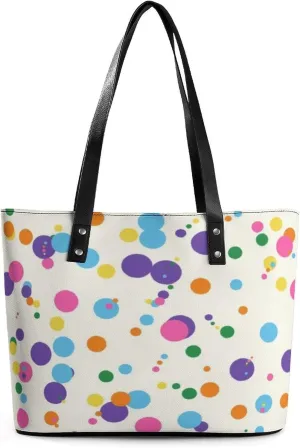 Women's Leather Tote Bag Fashion Handbag for Work Travel Shopping Daily Use Large Capacity Shoulder Purse