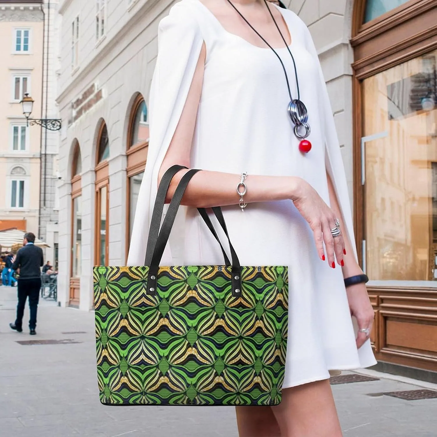 Women's Leather Tote Bag Fashion Handbag for Work Travel Shopping Daily Use Large Capacity Shoulder Purse