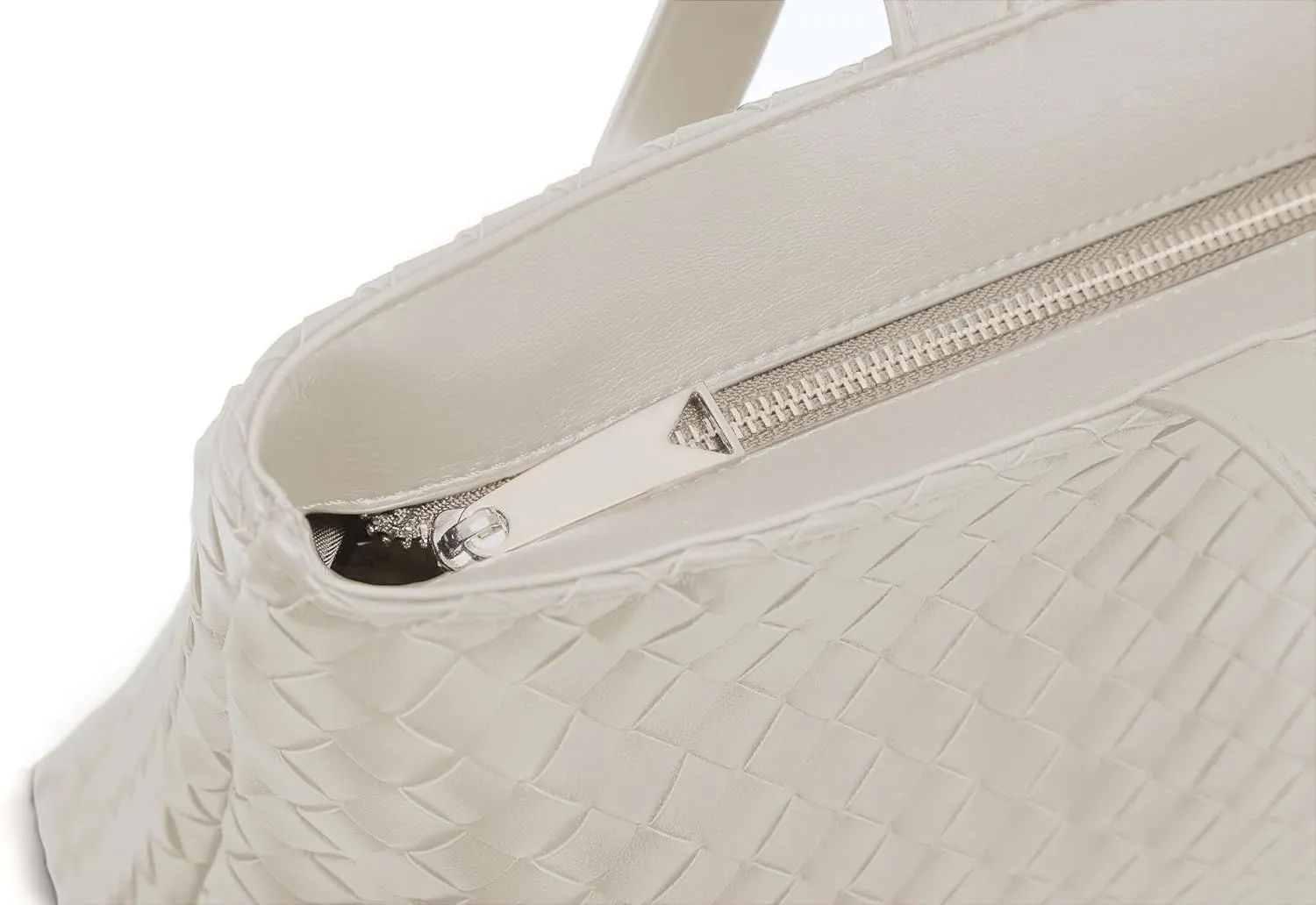 Woven Tote Bag for Women – Large Premium Vegan Leather Shoulder Bag with Laptop compartment, Perfect for Work and Travel