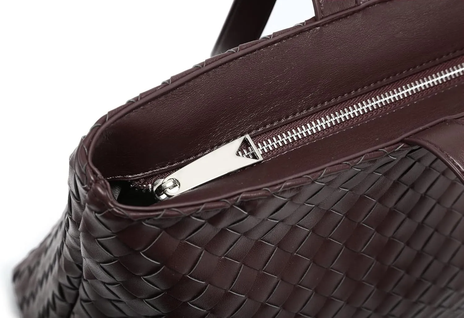 Woven Tote Bag for Women – Large Premium Vegan Leather Shoulder Bag with Laptop compartment, Perfect for Work and Travel