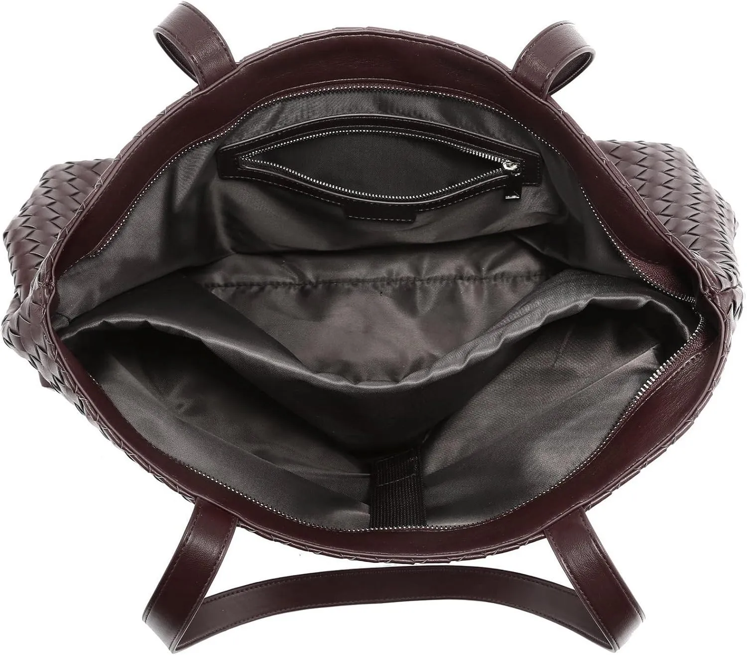 Woven Tote Bag for Women – Large Premium Vegan Leather Shoulder Bag with Laptop compartment, Perfect for Work and Travel