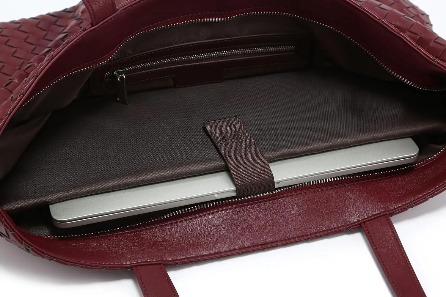 Woven Tote Bag for Women – Large Premium Vegan Leather Shoulder Bag with Laptop compartment, Perfect for Work and Travel