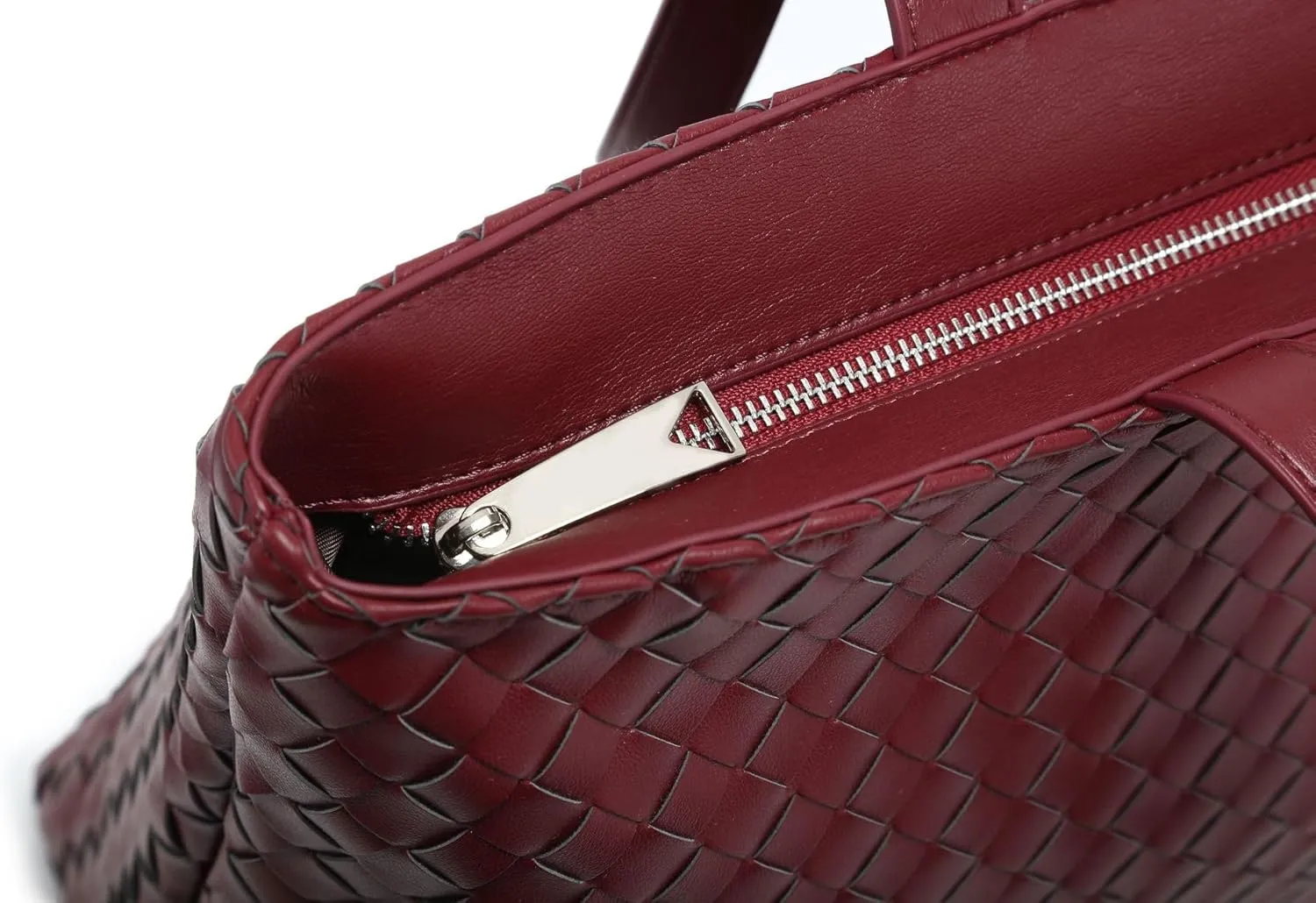 Woven Tote Bag for Women – Large Premium Vegan Leather Shoulder Bag with Laptop compartment, Perfect for Work and Travel