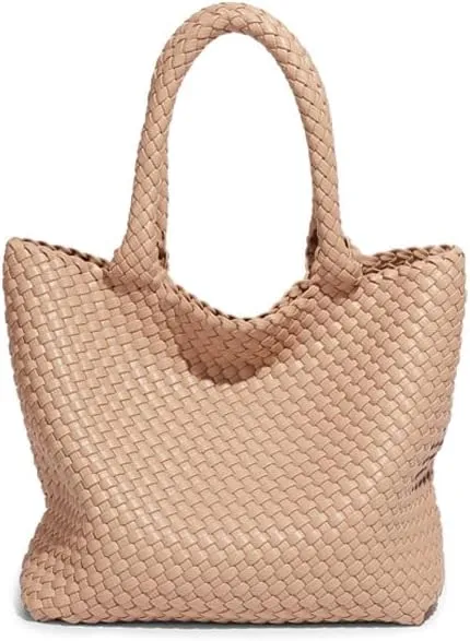 Woven Tote Bag for Women – Large Premium Vegan Leather Shoulder Handbag, Perfect for Work, Travel, and Daily Use