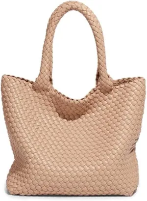 Woven Tote Bag for Women – Large Premium Vegan Leather Shoulder Handbag, Perfect for Work, Travel, and Daily Use