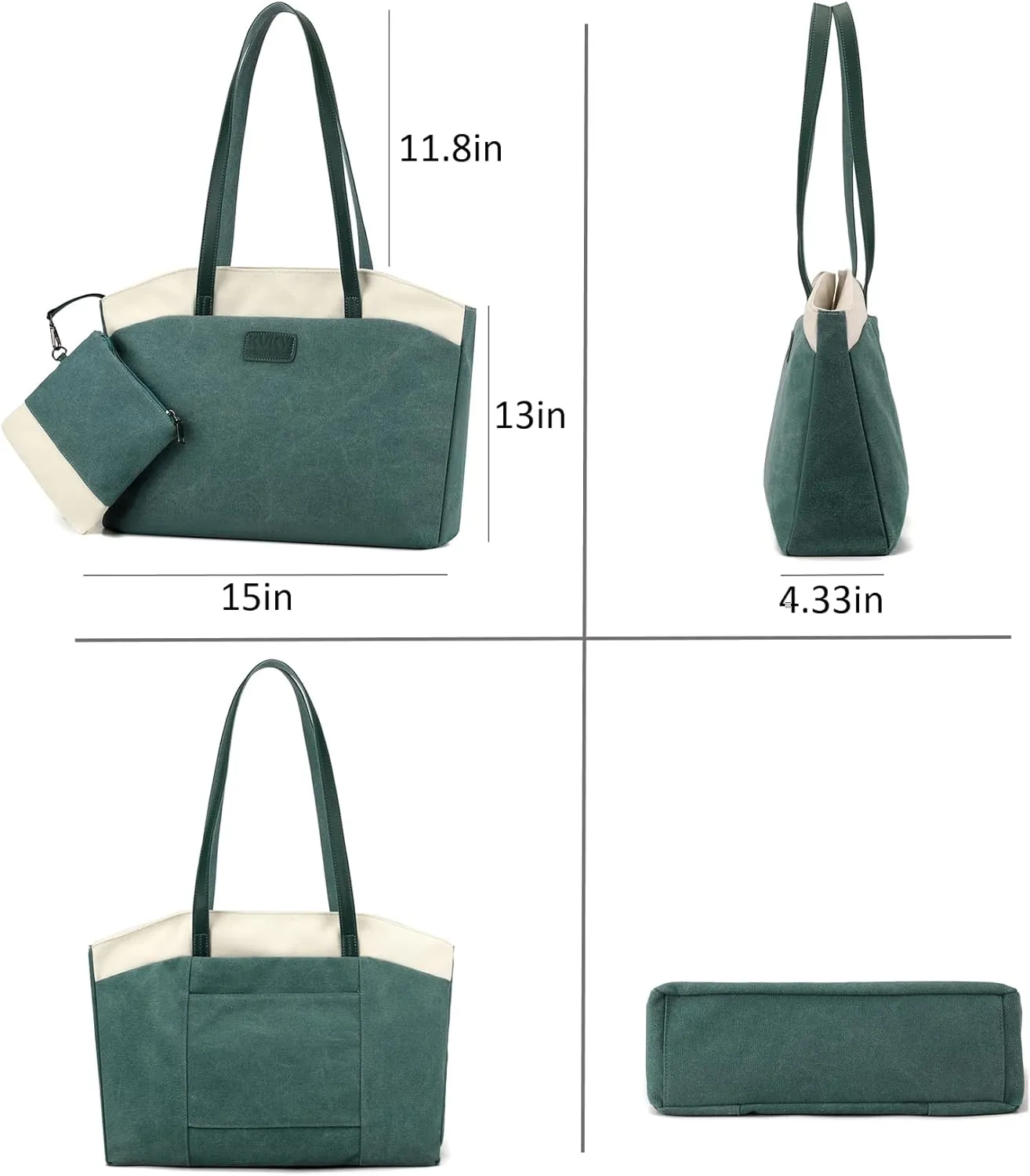 Wxnow Women Laptop Tote Bag Canvas Handbag Purse Shoulder Bag