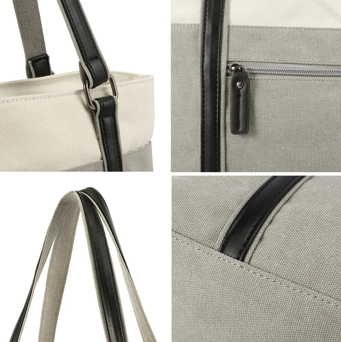 Wxnow Women Laptop Tote Bag Canvas Handbag Purse Shoulder Bag