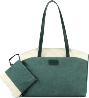 Wxnow Women Laptop Tote Bag Canvas Handbag Purse Shoulder Bag