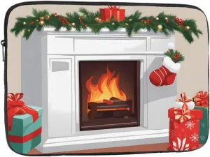 Xmas Eve Fireplace Gifts& Red Socks Prints Portable Laptop Sleeve Bag > 13 inch Business Trip, Travel, Office, etc. for Daily use.