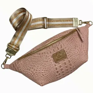 XXL pink leather belt bag