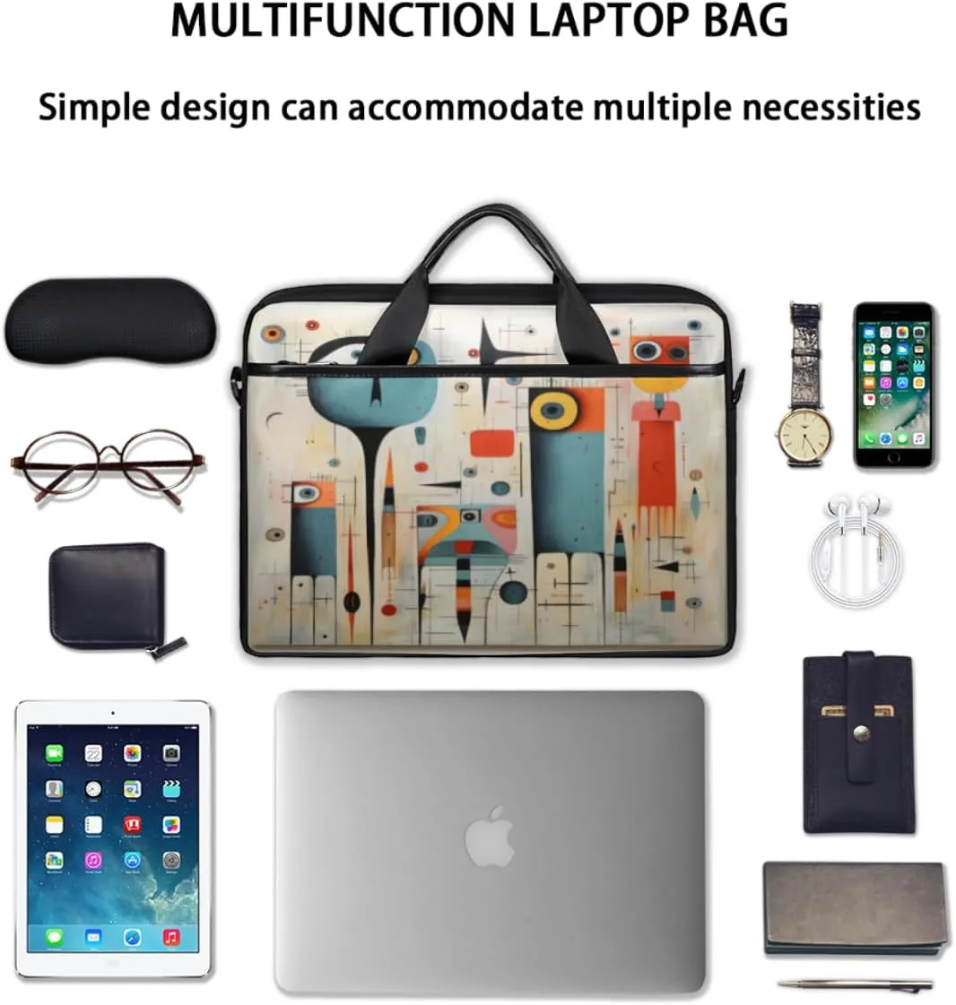 Yellow White Sea Laptop Bag for Men Women 13-15 Inch Case Bags Sleeve Shoulder with Anti Slip Removable The Pad Straps
