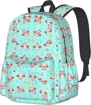 YISHOW The Axolotl Kawaii Classic Backpack With Adjustable Padded Shoulder Straps For College Travel Work For Men Women
