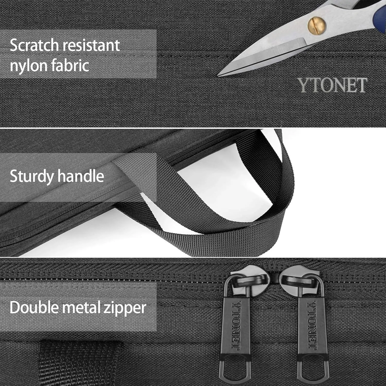 Ytonet Laptop Case 15.6 Inch, Water Resistant Laptop Bag Sleeve for Men Women Slim Coputer Cover TSA Computer Case Carrying Bag with Handle, Compatible with Lenovo HP Dell Apple Notebooks Black