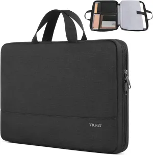Ytonet Laptop Case 15.6 Inch, Water Resistant Laptop Bag Sleeve for Men Women Slim Coputer Cover TSA Computer Case Carrying Bag with Handle, Compatible with Lenovo HP Dell Apple Notebooks Black
